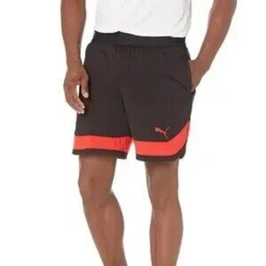 Puma Train Vent Knit 7 Moisture-Wick Shorts Black/Red XL NWT